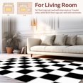 thumbnail image 2 of ODIKA 6' x 9' Machine Washable Non-Slip Area Rug, Geometric Checkerboard High Traffic Rug, Black, 425072, 2 of 7