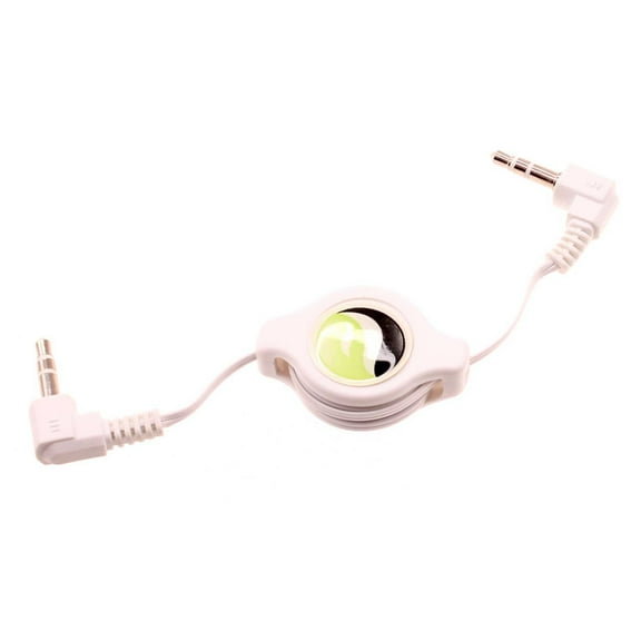 Retractable Aux Cable 3.5mm Adapter Car Stereo Aux-in Audio Cord Speaker Jack Wire White V3L for LG G3, Power, G4, K7 K10 K8, Spree, K3, G6, V10 V30, Q6, Aristo, X Venture, Optimus Zone 3