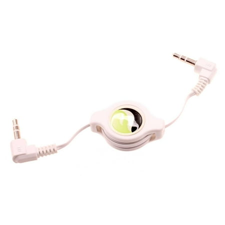 Retractable Aux Cable 3.5mm Adapter Car Stereo Aux-in Audio Cord Speaker Jack Wire White V3L for LG G3 Power G4 K7 K10 K8 Spree K3 G6 V10 V30 Q6 Aristo X Venture Optimus Zone 3