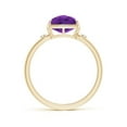 thumbnail image 2 of ANGARA Natural Cushion 2.5 ct Amethyst Cocktail Ring with Bezel Diamonds in 14K Yellow Gold for Women (Size-8mm) | February Birthstone, Anniversary, Jewelry Gift for Women | Natural Amethyst Ring, 2 of 9