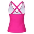 thumbnail image 3 of Firpearl Hot Pink Underwire Tankini Swimsuit for Big Busted Women Twist Front Bathing Suit Tops Push Up Swim Top US12, 3 of 7