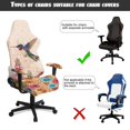 thumbnail image 6 of SCRAWLGOD Hummingbird Flower Print Light Brown Beige Pattern Gaming Chair Cover Set of 4, Rotating Chair Slipcover Covers with Elastic Bottom Computer Reclining Chair Slipcover with Armrest Cover, 6 of 7