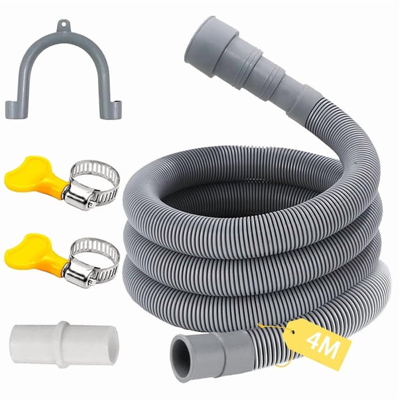 Universal Washing Machine Drain Hose Extension Kit with Bracket, Connector and Clamps,Ideal for Kitchen Use