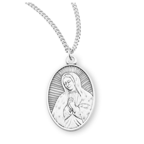 Our Lady of Guadalupe Oval Sterling Silver Medal