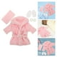 thumbnail image 3 of 1 Set Of Newborn Photography Prop Lovely Small Bathrobe For Baby Toddlers Bath Towel Outfit Supple Coral Fleece Bath Towel For Baby Girl With Accessor, 3 of 3