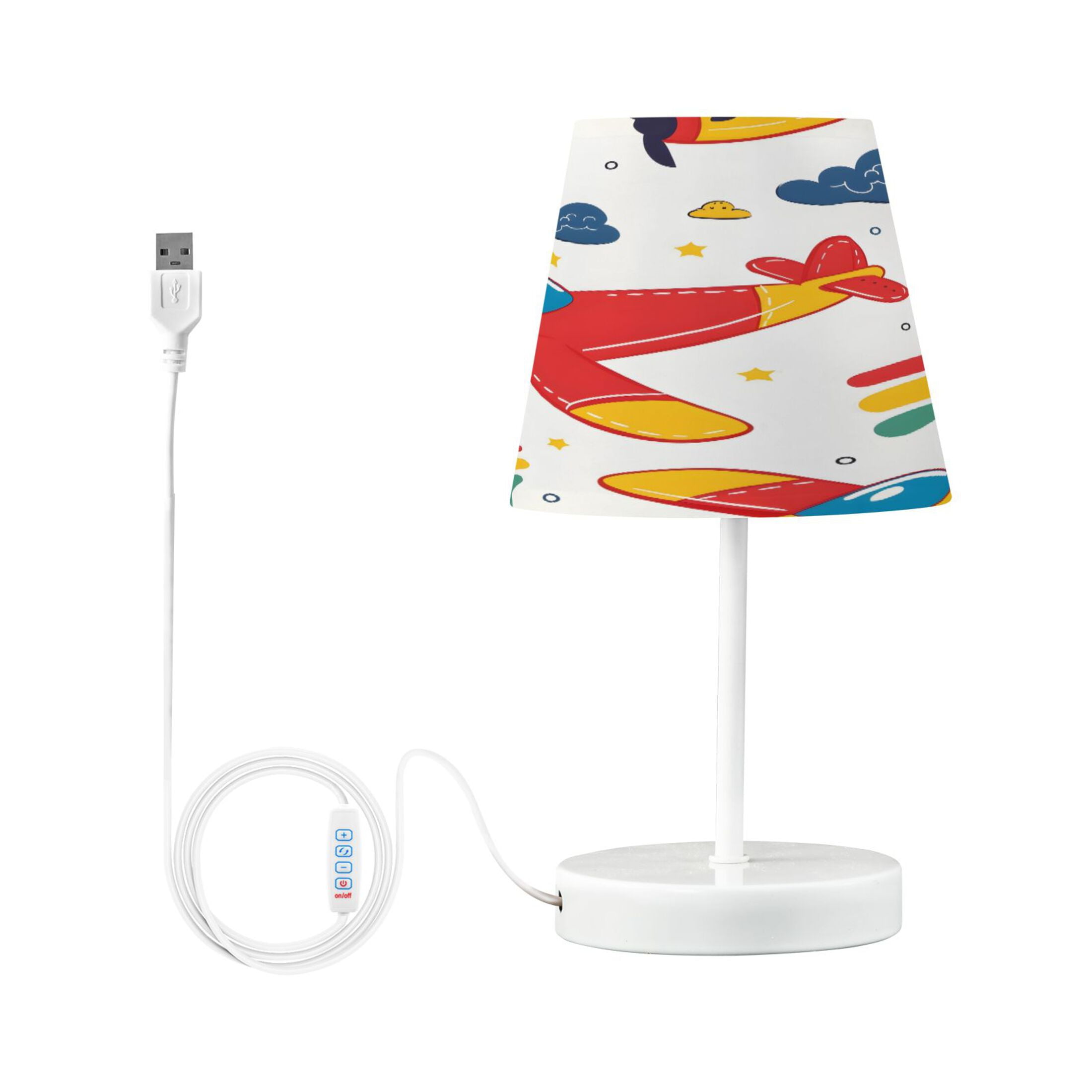 Cartoon Airplane Desk Lamp LED Table Nightstand Lamps with 3 Color Temperatures for Home Bedroom Living Room Decor 8x12