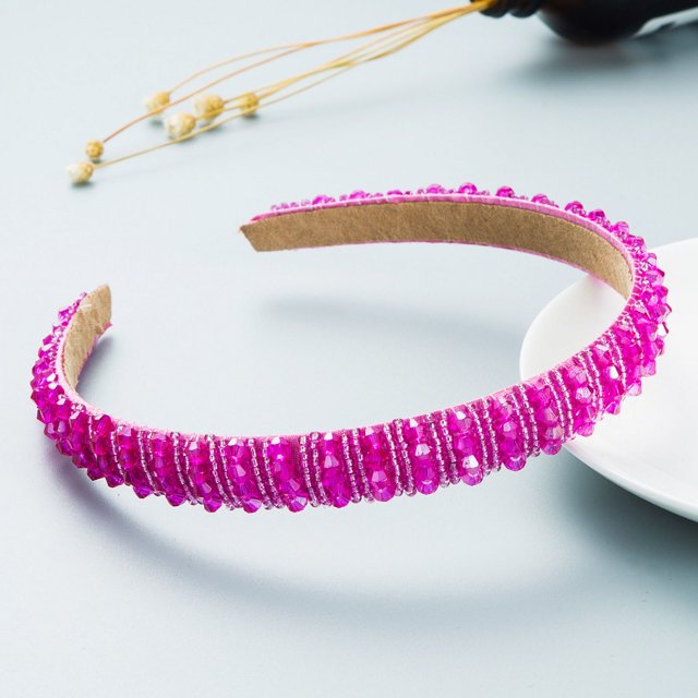 Diadema con cuentas tejidas a mano para el cabello Homing Hair Hoop, estilo barroco, esponja, accesorios simples para el cabello facial para mujer
