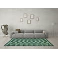 thumbnail image 3 of Ahgly Company Indoor Rectangle Checkered Light Blue Modern Area Rugs, 7' x 10', 3 of 4