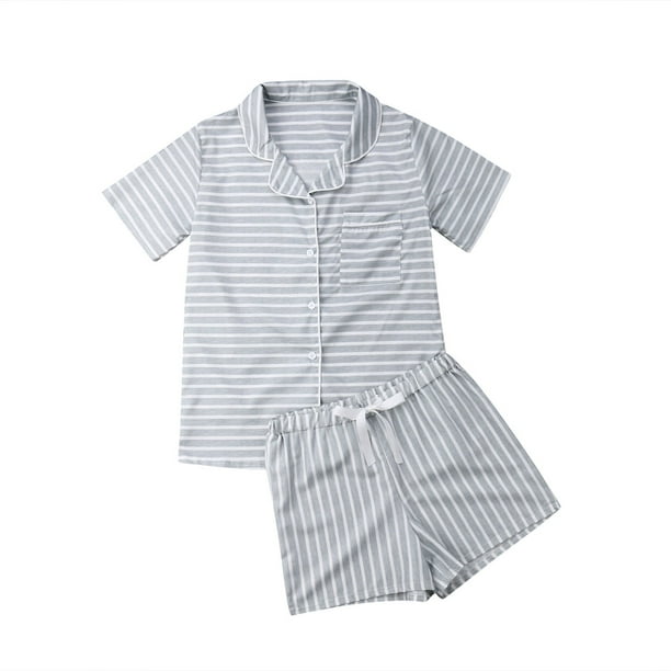 Asashitenel Women's Cotton Short Pajamas Set Summer Short Sleeve Button