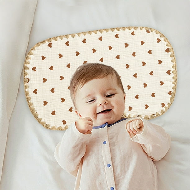Almohada para bebé, protección para la cabeza del recién nacido, fresca para el verano, de gasa de algodón
