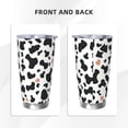 thumbnail image 4 of 20oz Car Cup Three-Piece Set Of Single Silver Edge No Smell Easy To Carry Heat Preservation For Daily Car Sports Travel Simple Cow Print Pattern1_3, 4 of 8