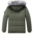 thumbnail image 4 of GGleaf Men's Winter Coat Warm Hooded Puffer Jacket Thicken Parka with Detachable Hood Faux-Fur Trim Army Green M, 4 of 7