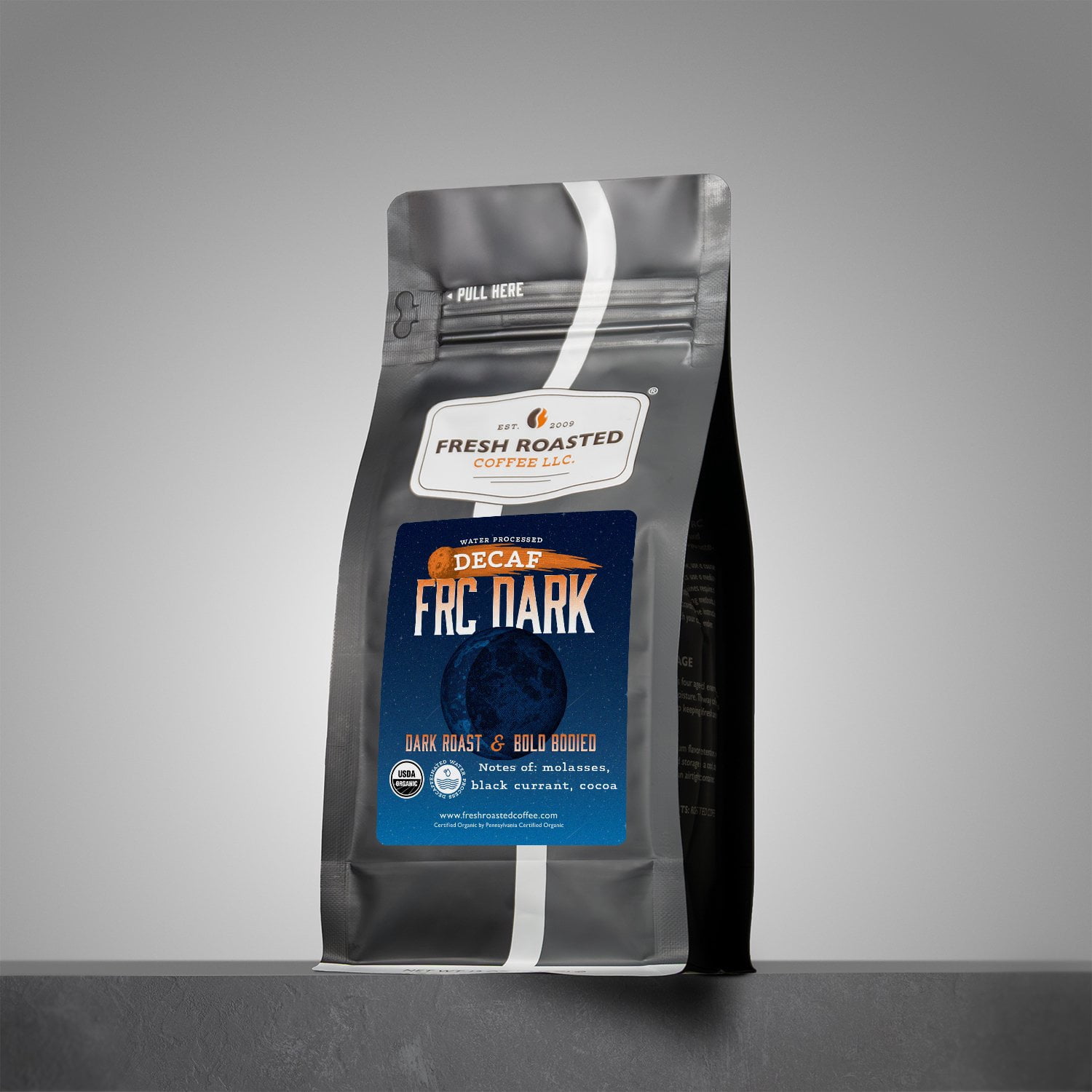 Fresh Roasted Coffee, Organic FRC Dark Decaf Coffee, Dark Roast, Whole Bean, 80 oz 5 lbs