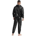 thumbnail image 2 of iiniim Men's Anti-Rip Sauna Suit Weight Loss Sweat Suit Training Gym Workout with Jacket Hood Type B Black L, 2 of 7