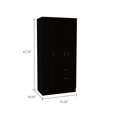 thumbnail image 2 of Newboti Furniture 3 Piece Bedroom Set, Cartagena Armoire & 2 Omaha Nightstands, Black 43595, 2 of 9