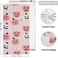 thumbnail image 2 of Autumn Pumpkins Pink Hand Towels for Bathroom, Halloween Jack-O'Lantern Kitchen Towel 2 PCS Ultra Soft and Highly Absorbent Decorative Fingertip Face Bath Towels for Spa & Hotel, 28.3"x 14.4", 2 of 5
