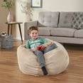 thumbnail image 2 of GDF Studio Germaine Modern Corduroy 3 Foot Beanbag, Ivory, 2 of 6