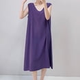 thumbnail image 2 of Taqqpue Nightgowns for Women Casual Crewneck House Dress Loose Fit Plus Size Maxi Sleepshirt Short Sleeve Cotton Nightshirt, 2 of 6