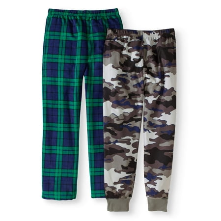 Komar Boys' Kids Camo / Plaid 2Pack Pajama Pant Set