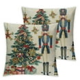 thumbnail image 2 of Acheng Merry Christmas Pillow Covers Nutcracker Ballet Set of 2 Winter Holiday Party Decorative Throw Pillow Covers Cushion Case for Home Sofa Bed Chair White, 2 of 6