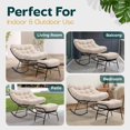 thumbnail image 5 of Patio Rocking Chair Outdoor & Indoor with Ottoman, Metal Patio Lounge Rocking Chair with Thick Cushion, Comfy Modern Rocker Chair, Beige Cushion - Black Matte Rocker, 5 of 6