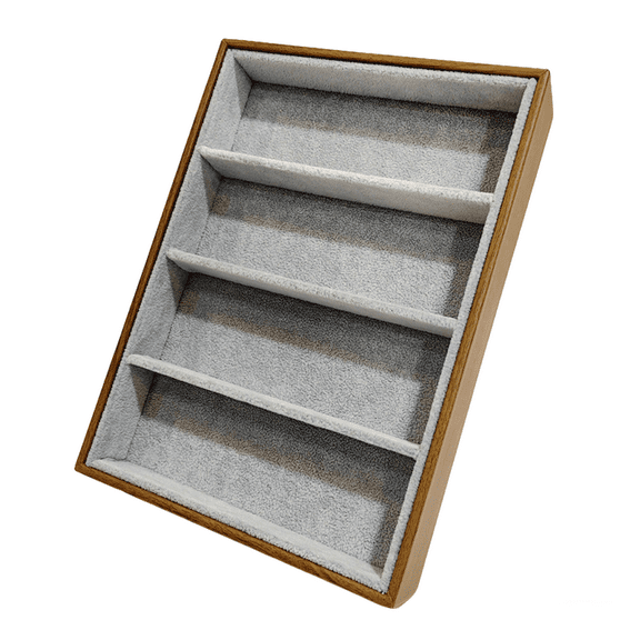 4-Slot Premium Eyeglass Organizer with Plush Velvet Lining - Sunglasses Display Case for Home/Office/Travel, Protective Storage for Glasses, Watches & Jewelry Collection