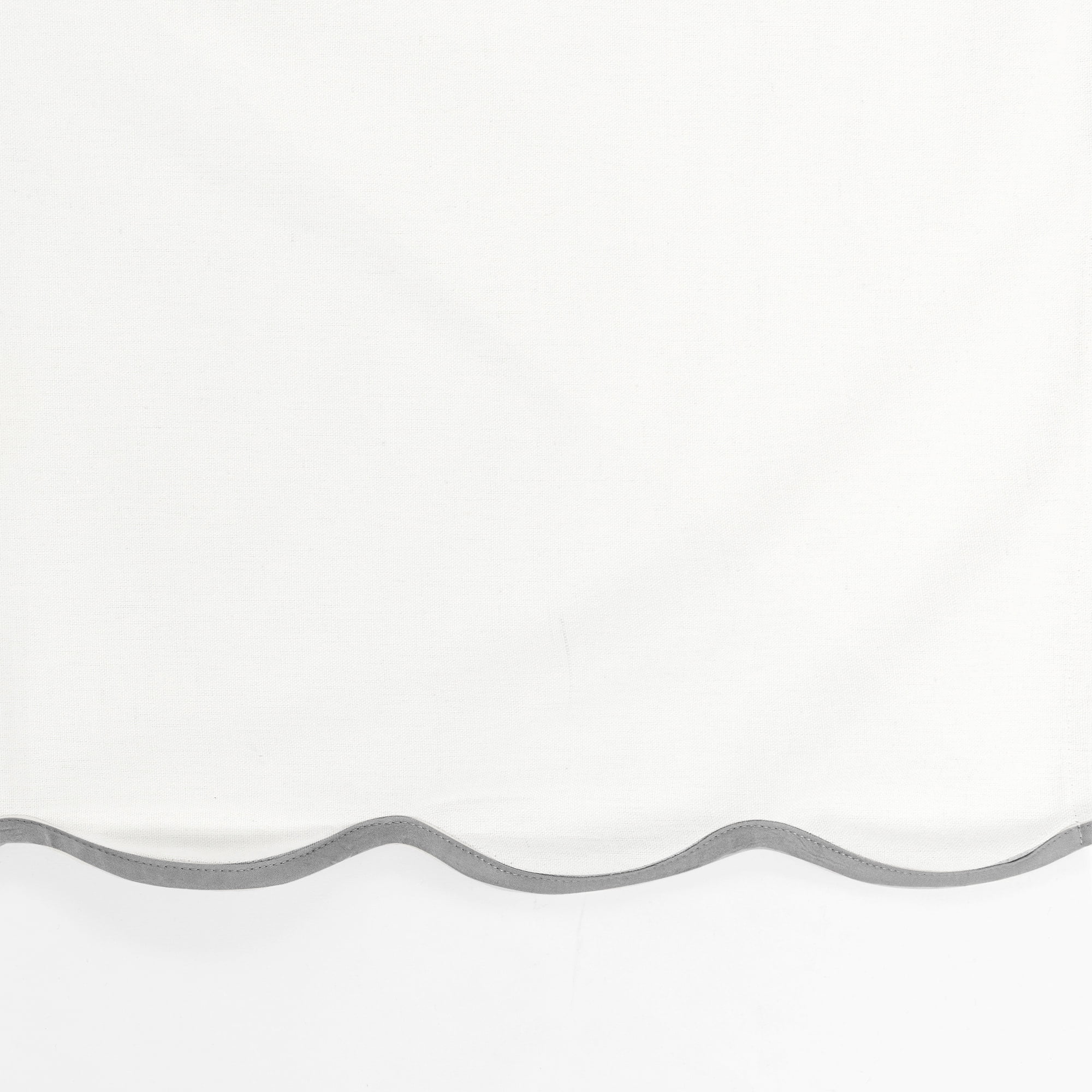 Lush Decor Coastal Chic Scalloped Edge Baby Crib Skirt Single 28" W x 52" L + 16" Drop Gray - Scalloped Crib Skirt - Gender Neutral Nursery Decor - White Crib Skirt