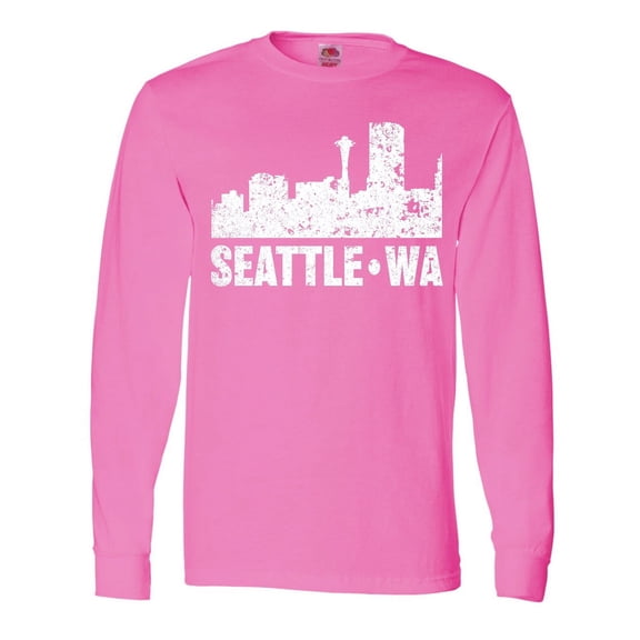 Inktastic Seattle Skyline Grunge Long Sleeve T-Shirt