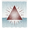 thumbnail image 3 of Ambesonne Geometric Shower Curtain, Dots Retro Pyramid, 69"Wx84"L, Burgundy and Blue, 3 of 5