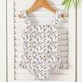 thumbnail image 6 of Tiijoy Little Girls Floral Ruffle One-Piece Swimsuit Cute UPF50+ Square Neck Bathing Suit, 6 of 7