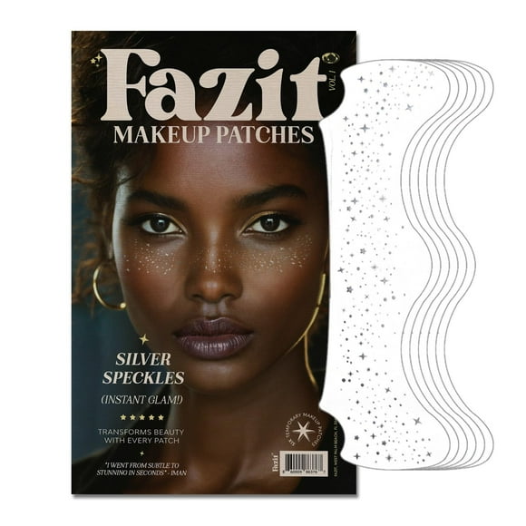 Parches de maquillaje Fazit Silver Glitter Face Speckles, 6 unidades