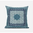thumbnail image 3 of Holy Tie Die Flower Suede Zippered Pillow with Insert in Bright Blue 20 x 20, 3 of 6