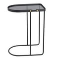thumbnail image 2 of Privilege C-Style Modern Metal Accent Table with Smoked Glass Top in Black, 2 of 3
