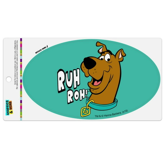 Scooby-Doo Ruh Roh Automotive Car Refrigerator Locker Vinyl Euro Oval Magnet