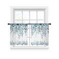 thumbnail image 2 of Sheer Curtain Panels Eucalyptus Leaves Rod Pocket Voile Window Curtains Berry Leaf Branch Teal Window Treatments Ligh Filtering Privacy Curtain Drapes for Bedroom Living Room 2 Panel Set 54 Inch, 2 of 9