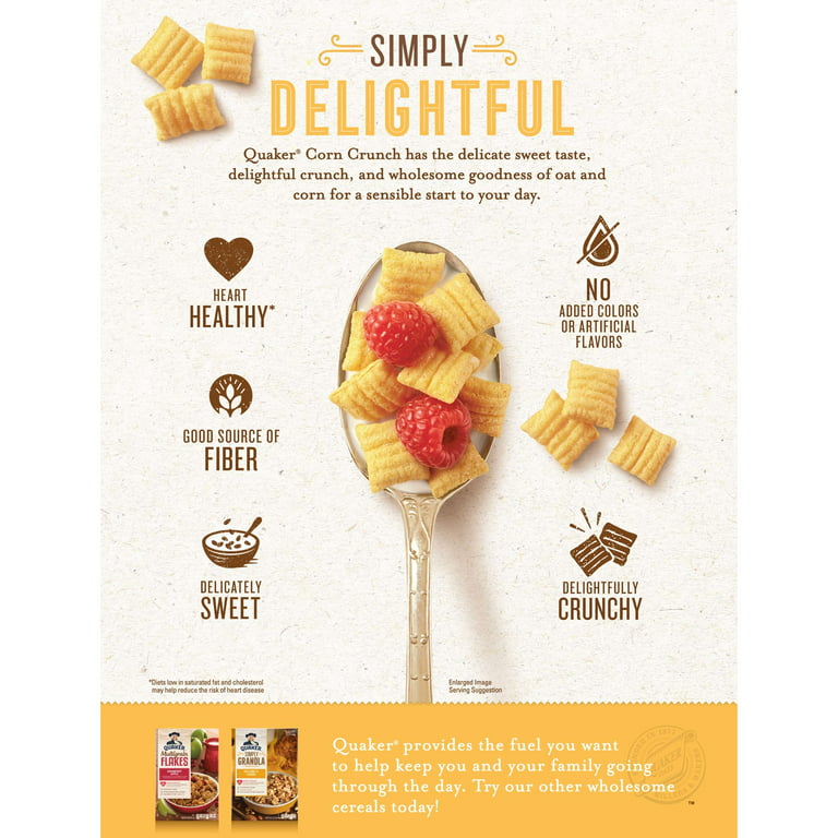 Corn Flakes Cold Breakfast Cereal, Fat Free, Honey Flavor, 11.4oz Box (1  Box)