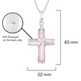 thumbnail image 6 of Christian Cross Pink Mother of Pearl Inlay .925 Silver Pendant Necklace, 6 of 7