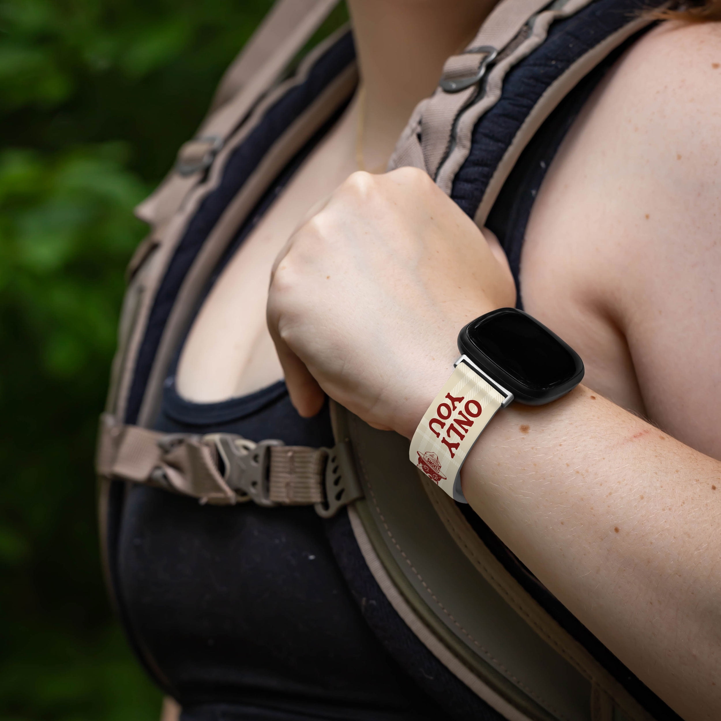 Smokey Bear HD Watch Band for FitBit Versa 3 & Sense (20mm Short Only You) by Affinity Bands