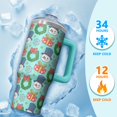 thumbnail image 4 of Snowman Holiday Tumbler 30oz Christmas Stainless Steel Coffee Cup, Winter Insulated Travel Mug with Handle and Straw, Gift for Women Men, 4 of 5