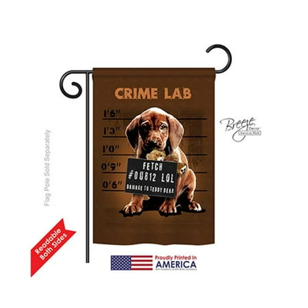 Breeze Decor 60002 Pets Crime Lab 2-Sided Impression Garden Flag - 13 x 18.5 in.