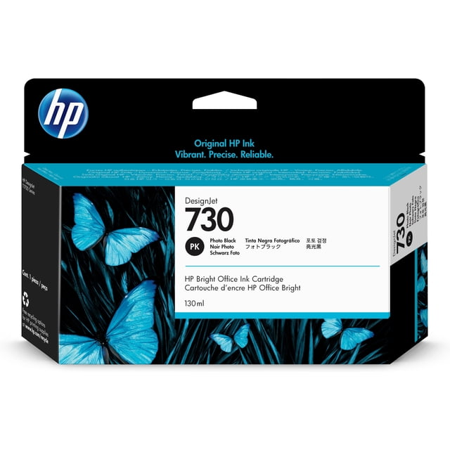 HP Cartucho de tinta DesignJet 730 de 130 ml, negro fotográfico HP P2V67A