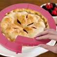 thumbnail image 4 of Corteza de pastel ajustable Hogar Flan Shield Pastelería Redondo Silicona Edge Panadería Protector Herramientas Herramientas Cocina Hogar Bakeware Pink seitruly HA011487-04B, 4 of 6