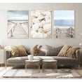 thumbnail image 5 of Póster de lienzo con estampado de playa, mar, océano, arte de pared, puente, hojas, tortuga, gaviota, pintura vibrante de verano, imagen nórdica para decoración del hogar, 5 of 5