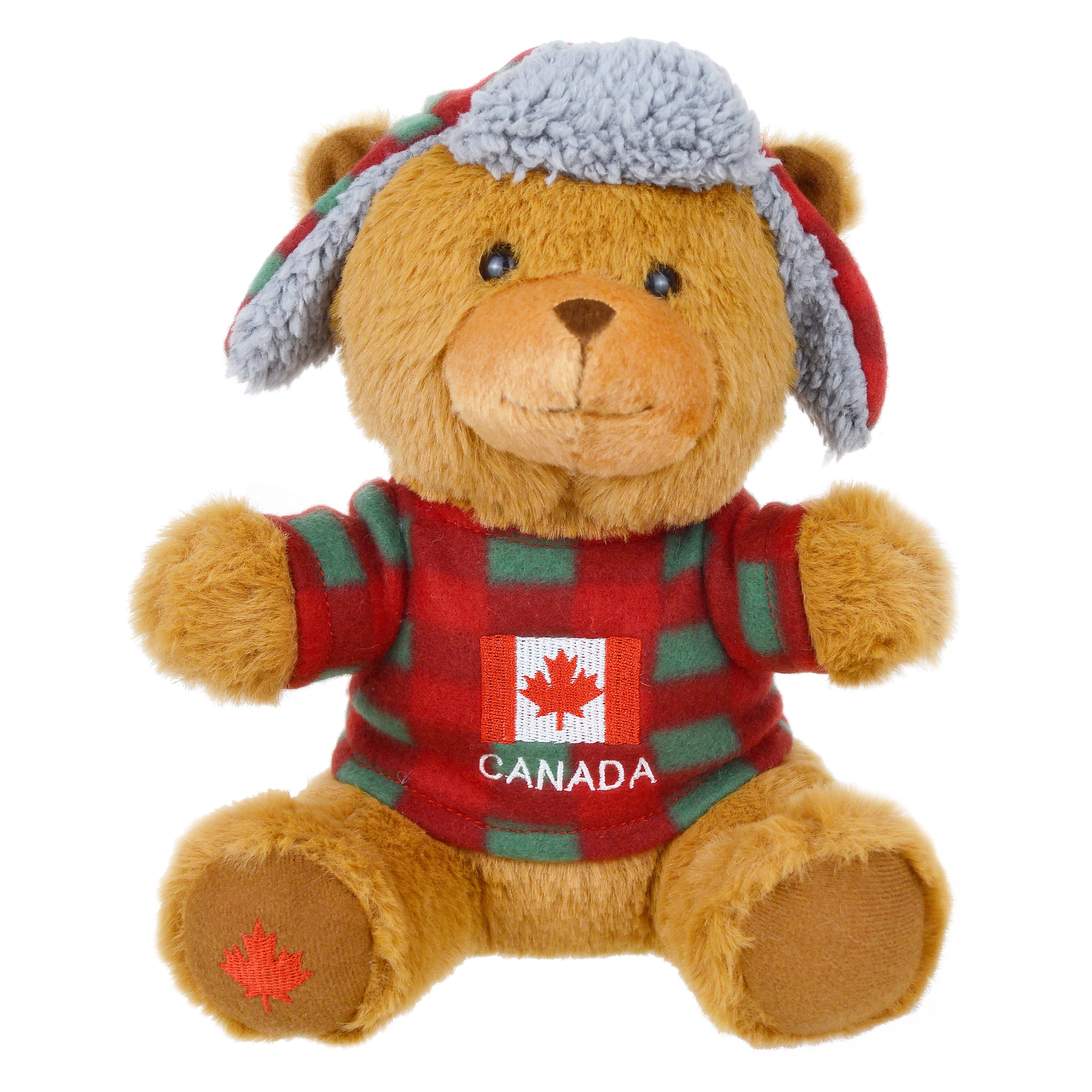Canada 1 Count Multi-Color Plush Bear, 8.75in, Adult, Decoration, Canada Day, Way To Celebrate