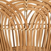 Homezone Handwoven Natural Rattan Basket with Modern Weave, Round