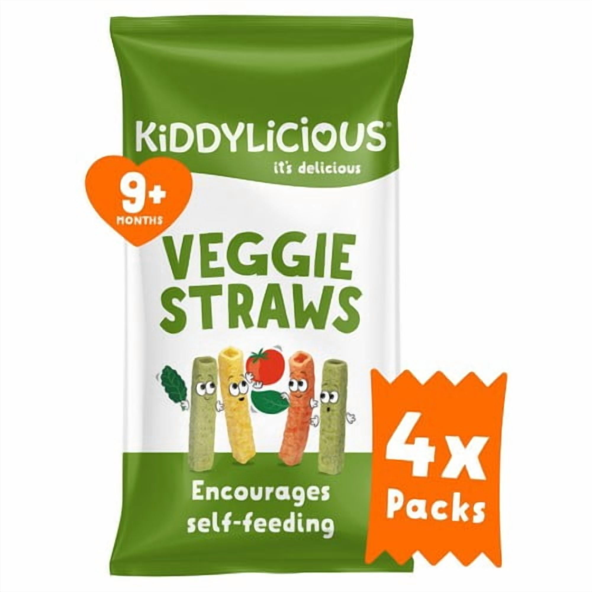 Kiddylicious Veggie Straws Baby Snacks Multi 4 x 12g, British Import (Pack of 3)