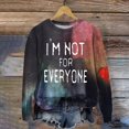 thumbnail image 2 of Pullover Sweaters for Women Fall Winter Loose Crewneck Long Sleeve Bubble Cuff Off the Shoulder Curve Hem Graphic Leisure Cotton Sweatshirt Pullover(Black,XL), 2 of 4