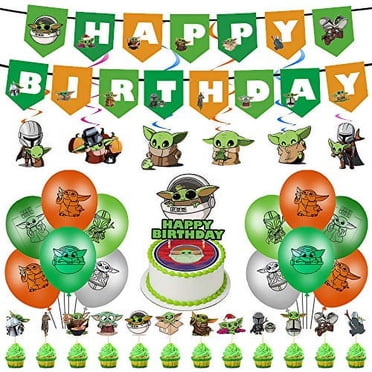 Pack Of 10 Yoda Star Wars Themed 12" Latex Birthday Party Balloons - Baby Yoda UK Made