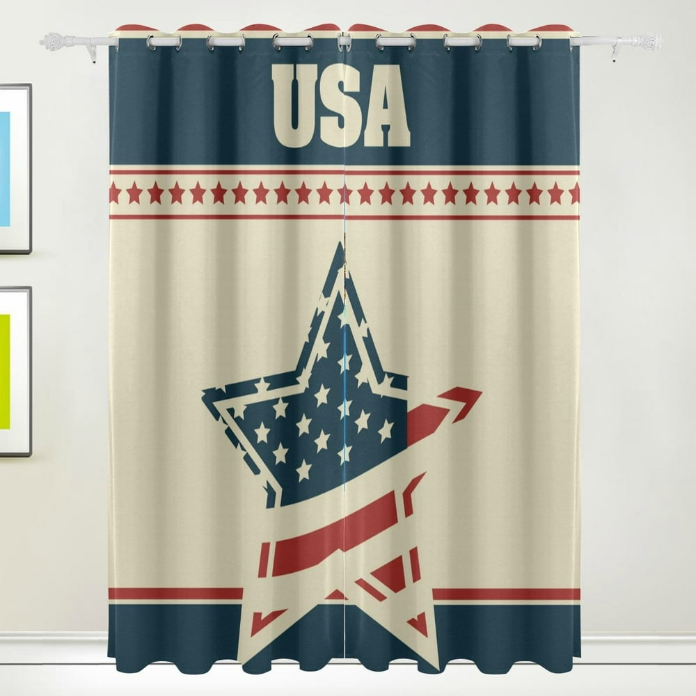 POPCreation Patriot Background Window Curtain Blackout Curtains ...