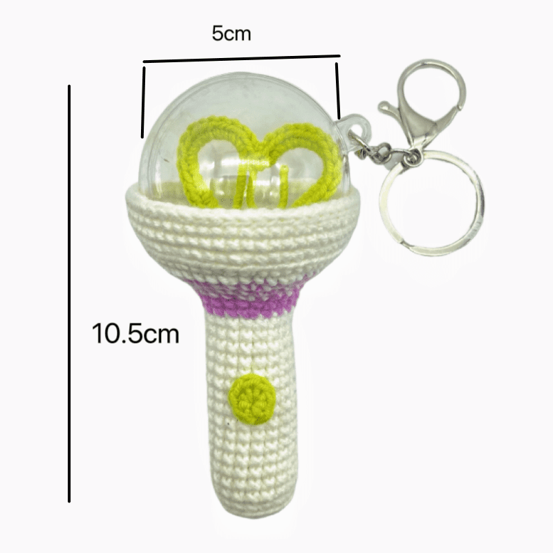 IU Lightstick Keychain Bag Pendant Lovely Key Ring From Handmade Crochet as Gift or Collection